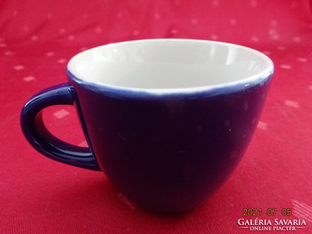 Glazed ceramic coffee cup with a figure on the side, height 5 cm. He has!