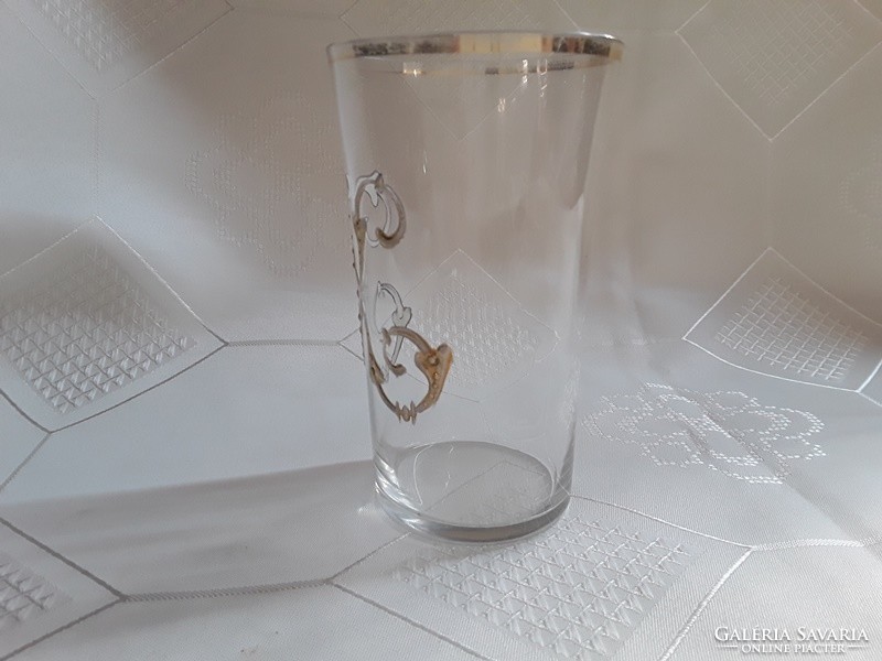 4493 - Antik aranyozott fújt üveg pohár