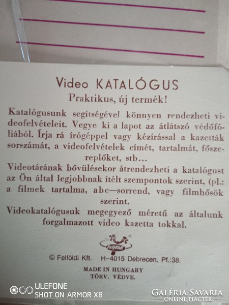 Két darab soha nem használt videó katalógus az 1980-as évekből
