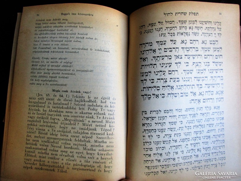 Judaica Jewish prayer book Sukkot holiday Hungarian Hebrew Jüdisch Budapest 1936 pressed ornament binding Judaica