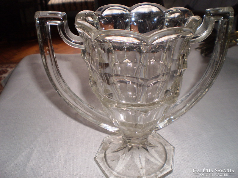 Old glass goblet or vase