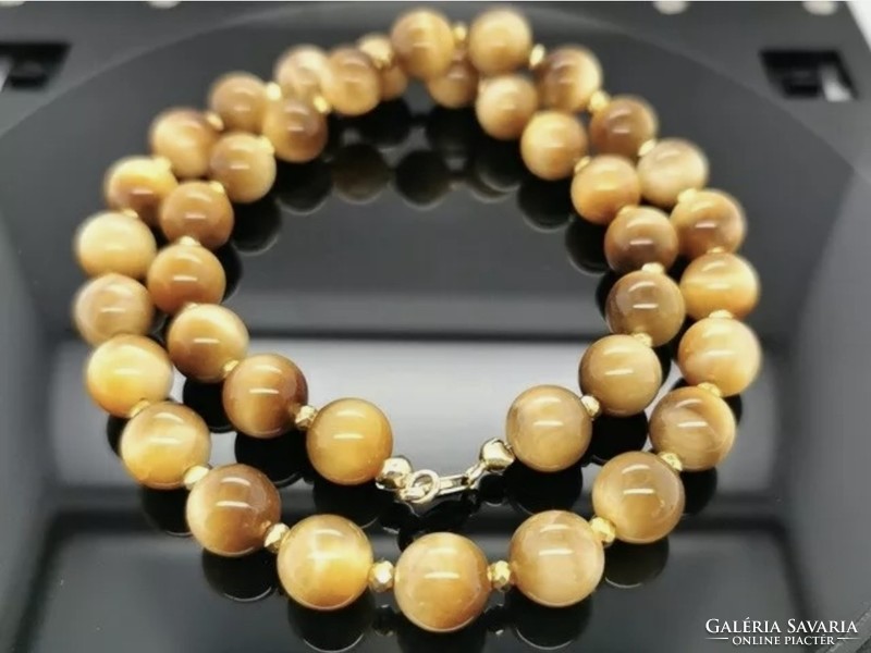 9 carat gold, golden eye- tiger's eye gemstone necklaces new