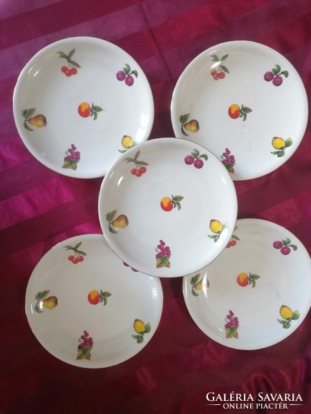 Retro lowland fruit pattern cake porcelain plate 5 pcs
