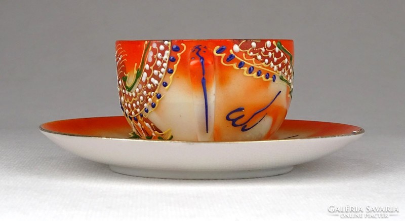 1F181 Antik sárkány mintás japán porcelán kávéscsésze