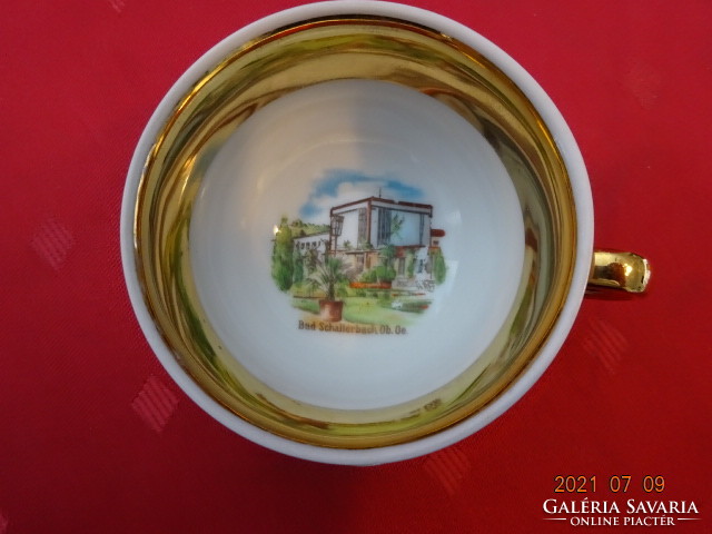 Schirnding bavaria quality porcelain, gilded coffee cup, bad schallerbach - souvenir. He has!