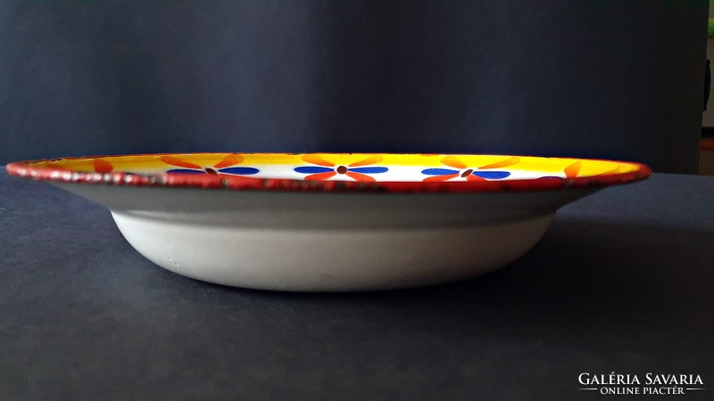 Beautiful enamel, enameled old, deep plate, collector's piece, nostalgia