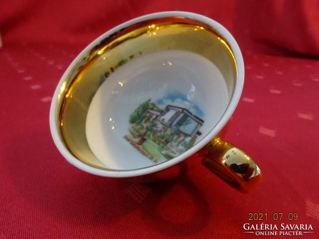 Schirnding Bavaria  minőségi porcelán, aranyozott kávéscsésze, Bad Schallerbach - emlék. Vanneki!