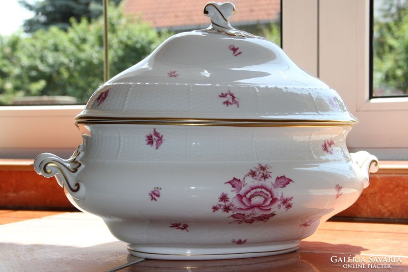 Herend 12-person nanking bouquet pink soup bowl