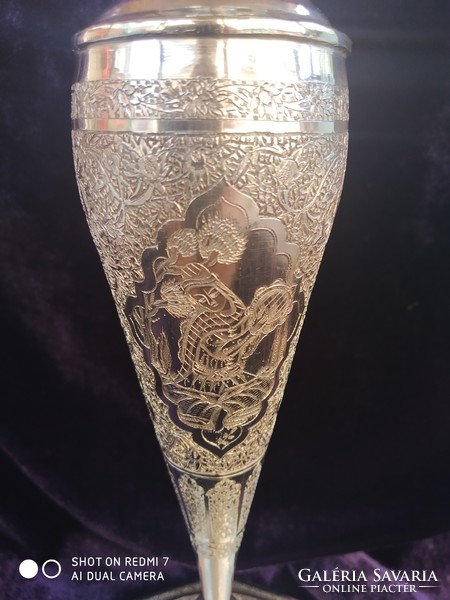 Antik perzsa ezüst gyertyatartó (Isfahan) VARTAN 84 zolotnik (875)