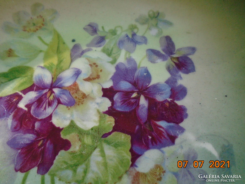 Antik angol festményszerű ibolyás tányér