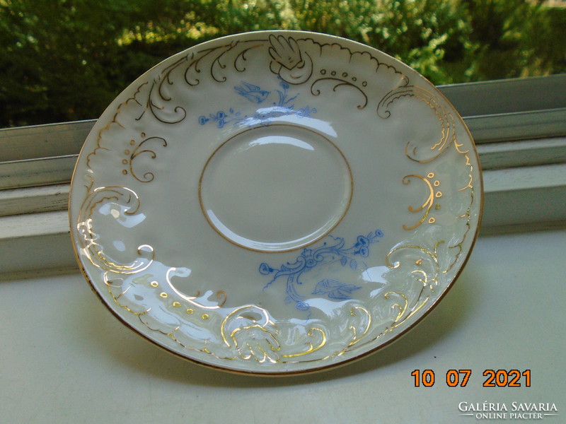 19. Sz new rococo convex shell and painted zinc, with flower patterns, tea cup coaster