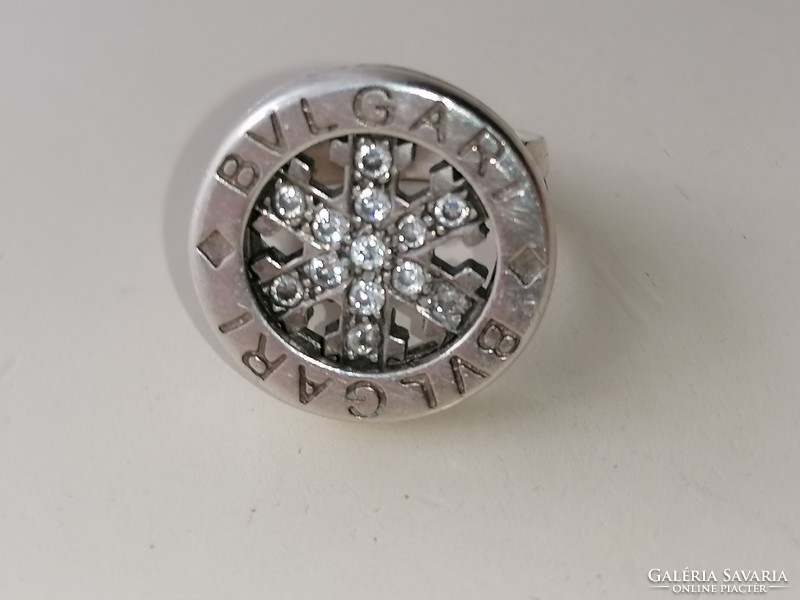 Ezüst Bulgary gyűrű cirkonkövekkel díszítve 925