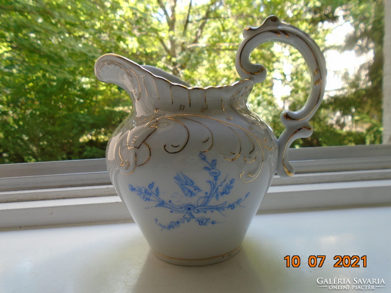 19. Sz new rococo convex shell and painted zinc, spout with flower patterns