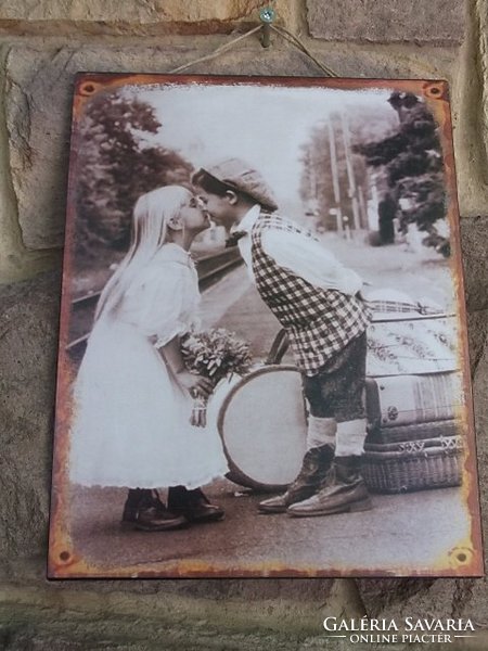 Retro gift metal picture for children 33x25 cm