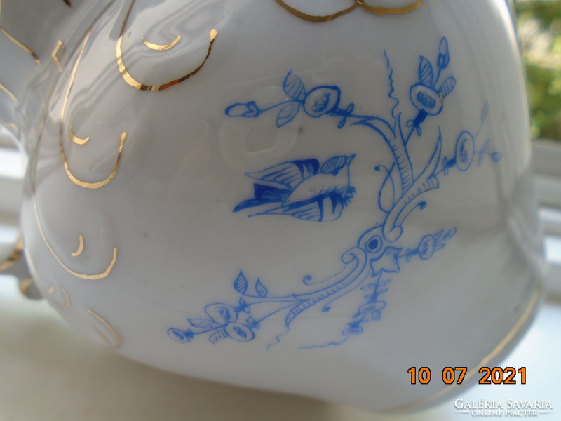 19. Sz new rococo convex shell and painted zinc, spout with flower patterns