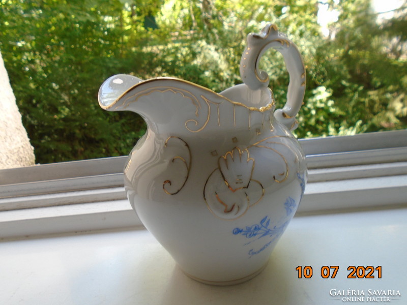 19. Sz new rococo convex shell and painted zinc, spout with flower patterns