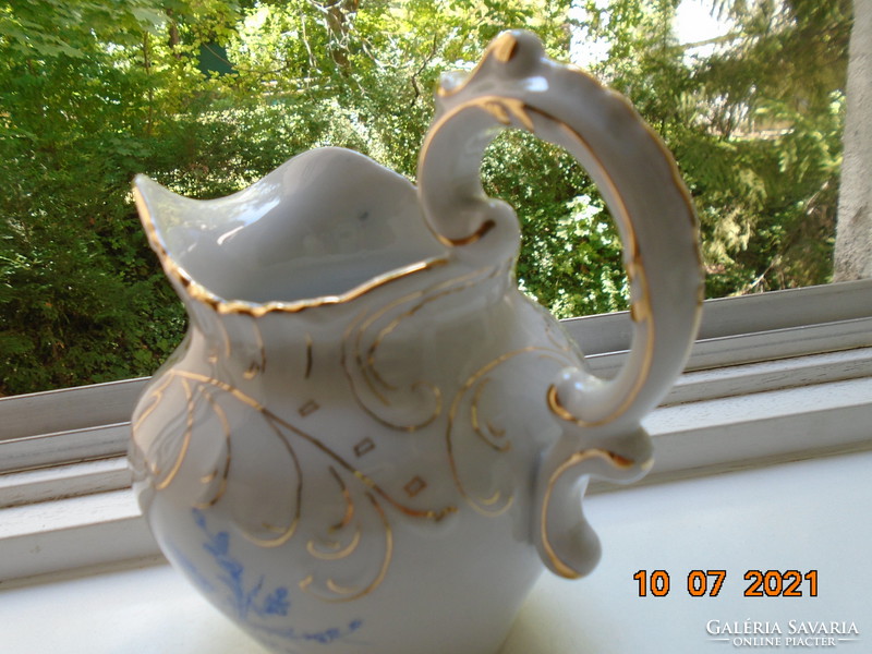 19. Sz new rococo convex shell and painted zinc, spout with flower patterns