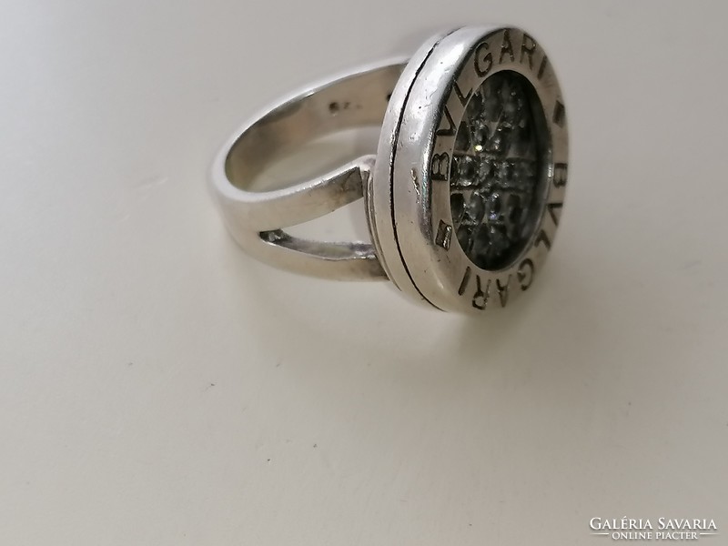 Ezüst Bulgary gyűrű cirkonkövekkel díszítve 925