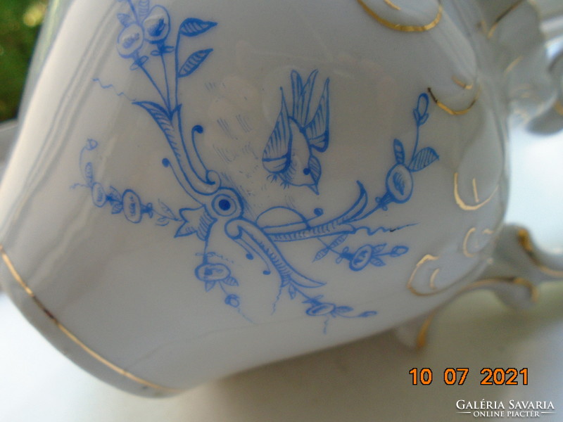 19. Sz new rococo convex shell and painted zinc, spout with flower patterns