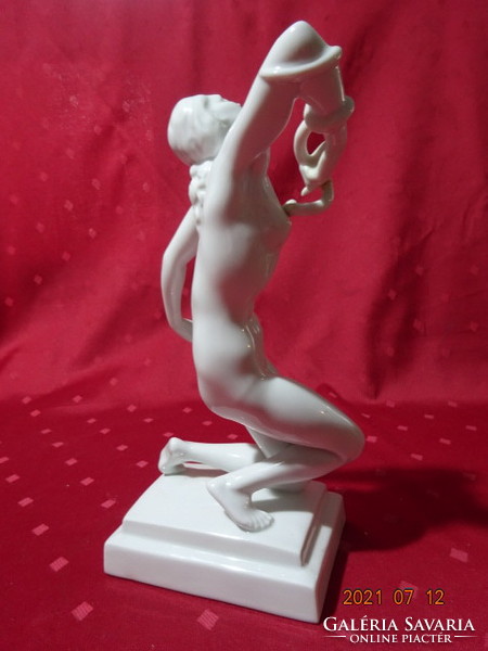 Herendi porcelán figura, Kleopátra a kígyóval. Magassága 24 cm. Vanneki!