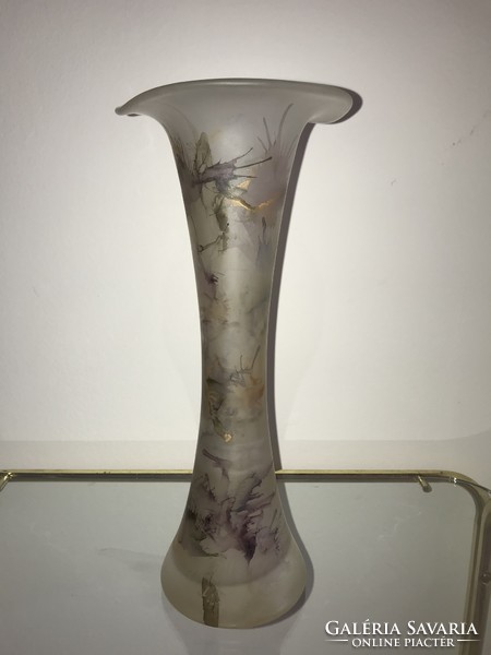 26cm Francia savmaratott üveg váza
