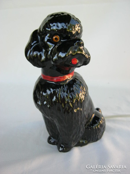 Retro ... Poodle black poodle dog porcelain lamp