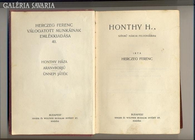 Herczeg Ferenc: Honthy H.
