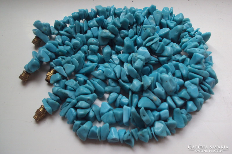 2 pcs. Necklace made of cracked turquoise eyes (45 cm / pc.) Necklace.