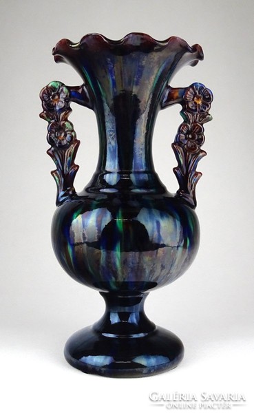 1F264 Antik Szabó Lajos mezőtúri kerámia váza 27.5 cm