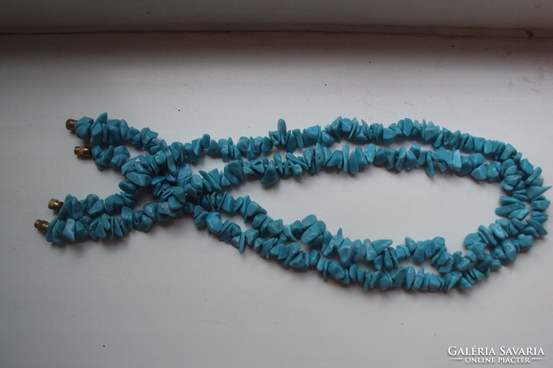 2 pcs. Necklace made of cracked turquoise eyes (45 cm / pc.) Necklace.
