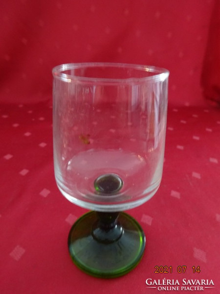 Glass goblet with a green base, 1/8 liter, with the inscription Burgenland Weinland. 10 pcs for sale together. He has!