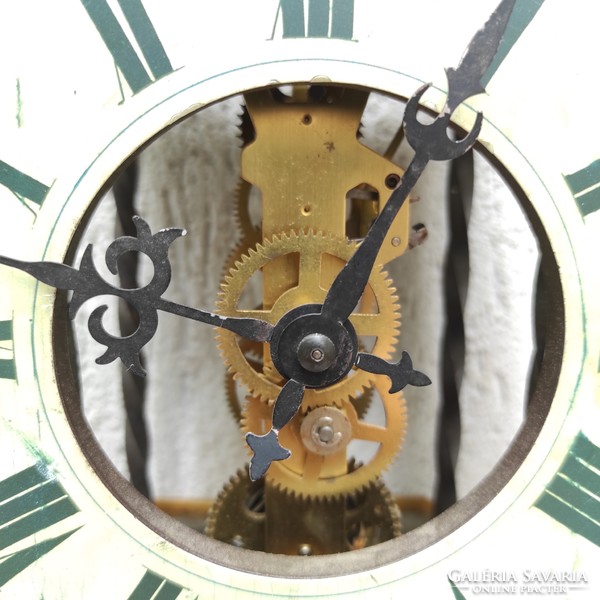 Special wall clock, skeleton, German, marked franz hermle, & sohn.It works! Retro, loft art deco