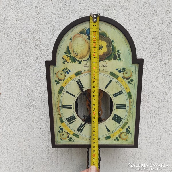Special wall clock, skeleton, German, marked franz hermle, & sohn.It works! Retro, loft art deco