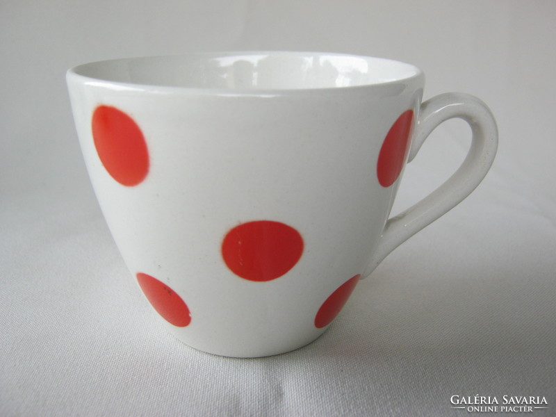 Granite ceramic red polka dot cup mug