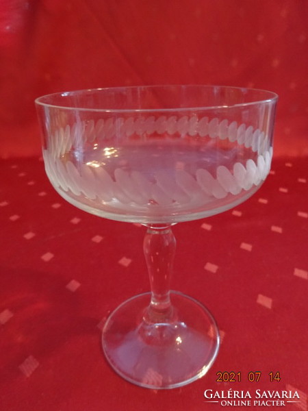 Polished glass champagne glass, height 12.5 cm, diameter 8.5 cm. He has!