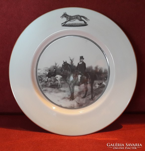 Hunting scene porcelain large plate