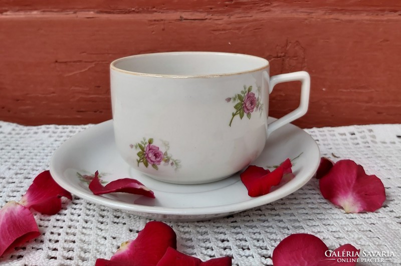 Gyönyörű virágos rózsás csésze szett, teás csésze teáscsésze