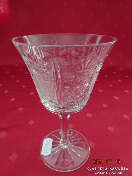 Crystal glass, stemmed wine glass, height 13.5 cm, diameter 8 cm. He has!