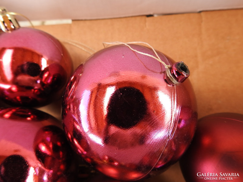 Retro burgundy sphere Christmas tree decorations - 30 pcs - from the Christmas tree decoration collection