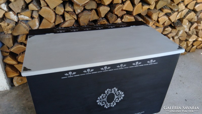 Old, antique, retro, 2-piece, clothing-dowry wooden chest renovated, shabby chic, vintage, loft