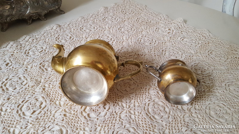 Beautiful brass tea and coffee pot with sugar holder