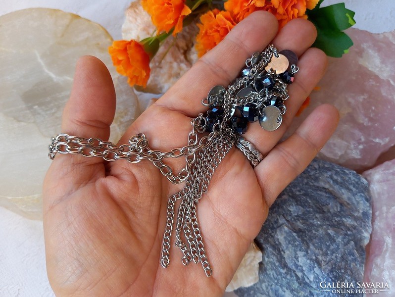 Jewelry fair! Item 81 - black swarovski pearl necklace with long pendant