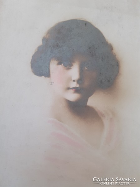 Old photo postcard 1916 little girl portrait vintage postcard