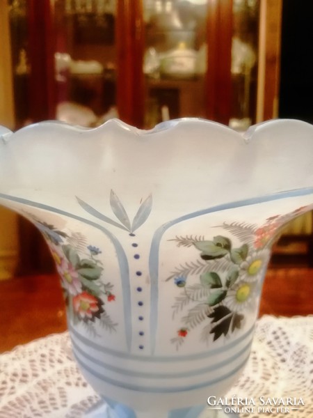 Hatalmas, hántolt biedermeier váza a monarchiakori Csehországból