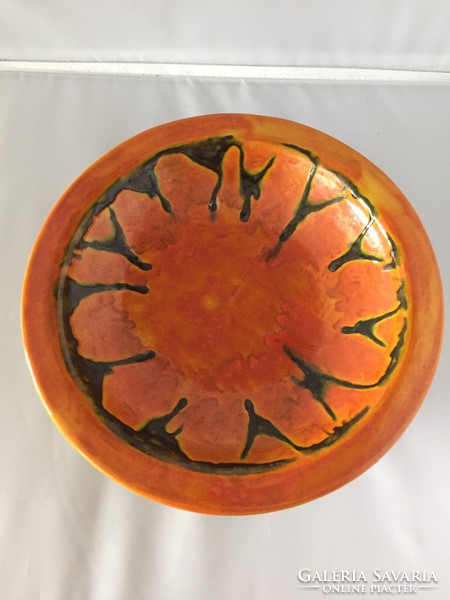 Iparművészeti, jelzett kerámia falitál- art ceramic bowl (76)