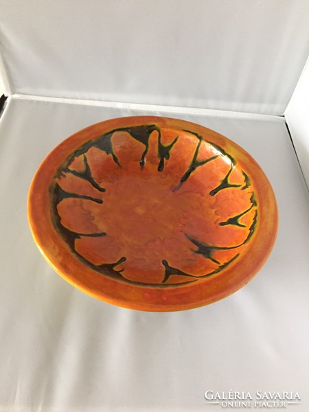 Iparművészeti, jelzett kerámia falitál- art ceramic bowl (76)