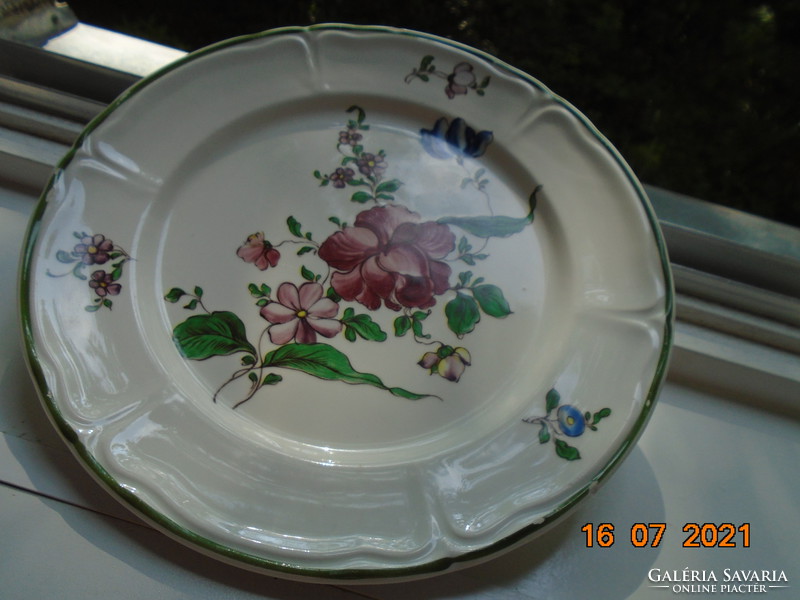 Floral polychrome plate with Villeroy&boch and Gualala, California, watermarked
