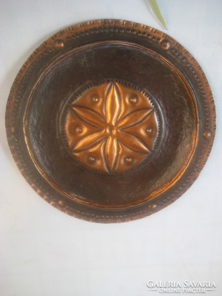 Retro, goldsmith work, wall picture on red copper base 15 cm