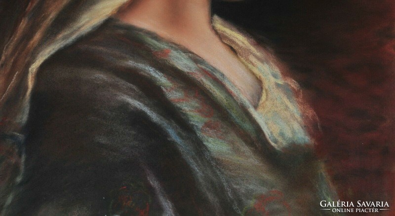 Hölgy pasztell portréja, "Kurucsai" jelzéssel, 1928