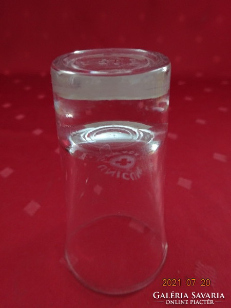 Pálinkás üvegpohár, Zwack Unicum felirattal,  4 db egyben eladó. magassága 8,7 cm. Vanneki!